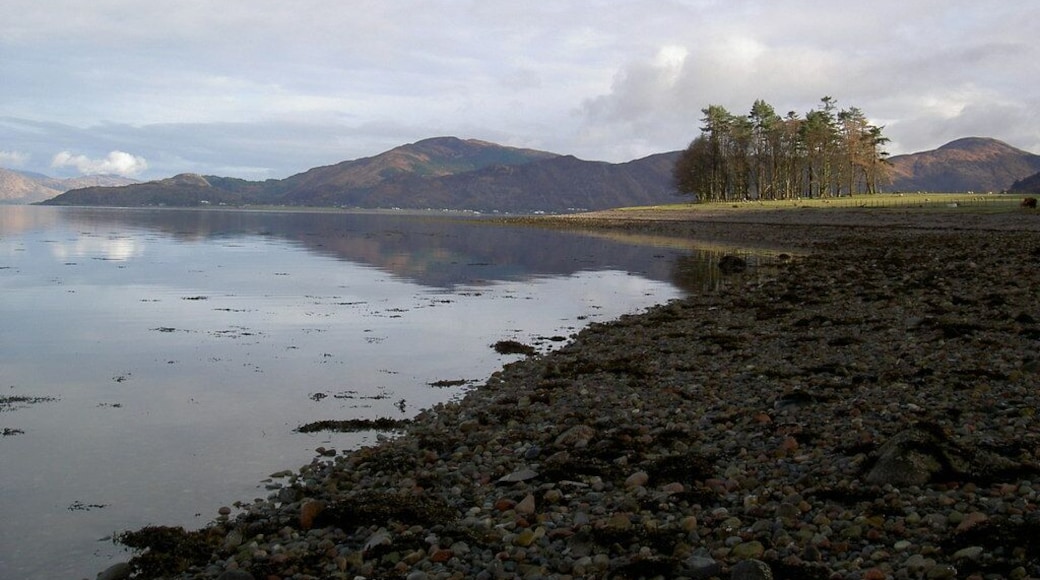 Pebble beach on Loch Linnhe The quiet shoreline on the promontory of Ardsheal