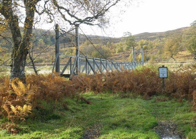 Footbridge across the River Helmsdale near Suisgill Lodge