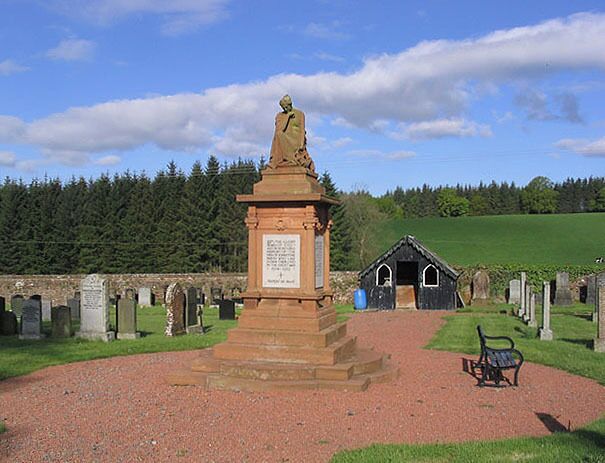 Johnstonebridge War Memorial In a cemetery near The Old Manse.