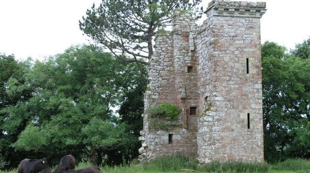 Wardhouse Tower A typical defensive Scottish borders tower, built in a strong position above the Kirtle Water, where it could defend Scotland from invasion up the nearby London to Glasgow railway - or was that built later!!