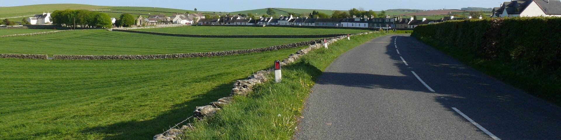 Sorbie village, Wigtownshire. View of Main Street on the B7052, taken from the A746 heading south.