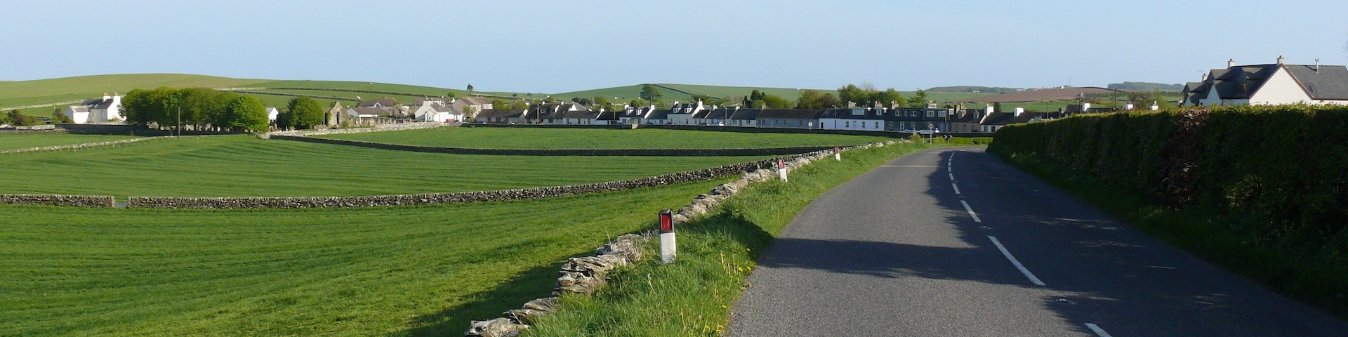 Sorbie village, Wigtownshire. View of Main Street on the B7052, taken from the A746 heading south.