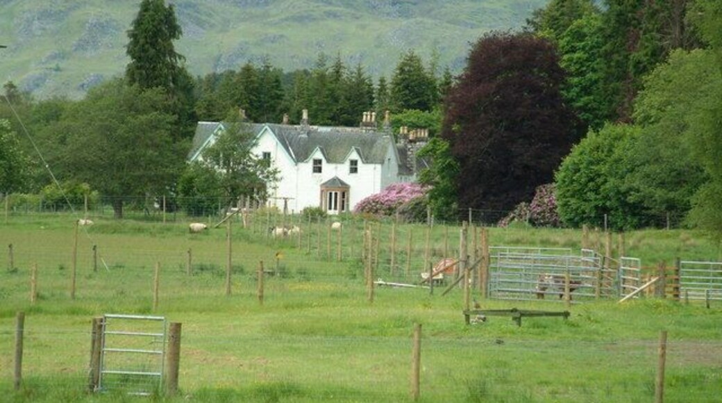 Strathmashie House. As seen from near the A86 bridge over the River Mashie