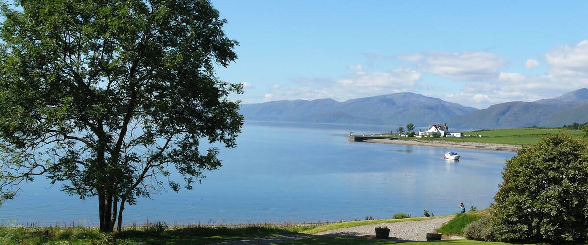The shores of Loch Linnhe at Onich, Scotland.