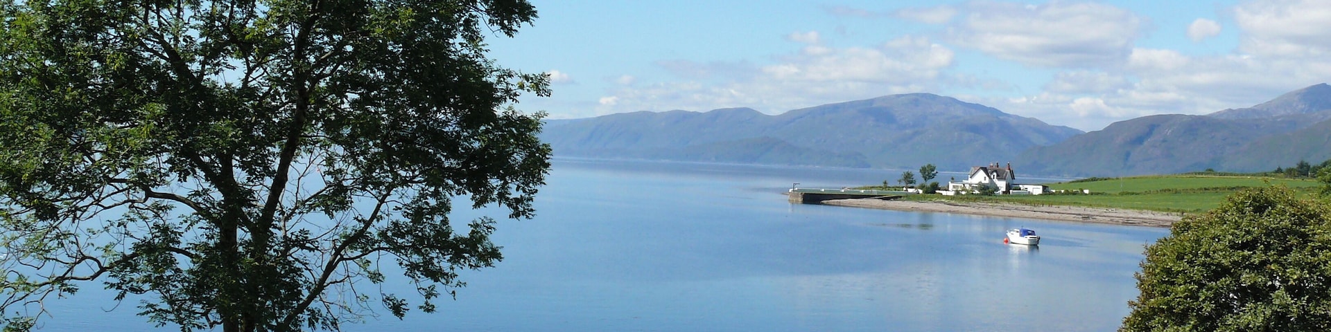 The shores of Loch Linnhe at Onich, Scotland.