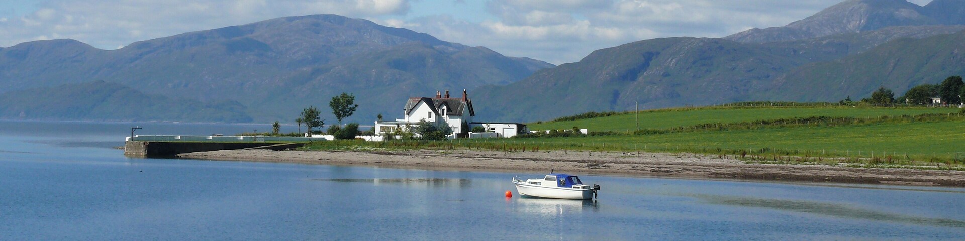 The shores of Loch Linnhe at Onich, Scotland.