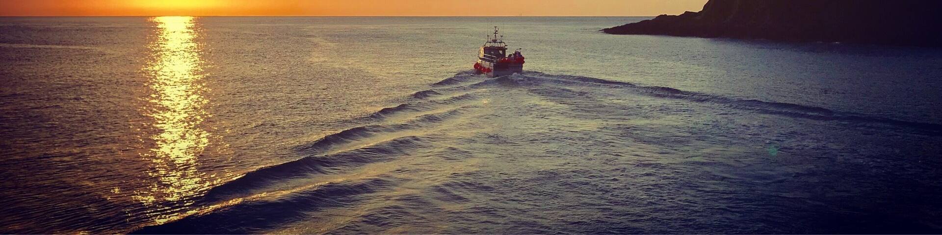 First boat of the day leaving Stonehaven Harbour to check the crab pots. 6.21am