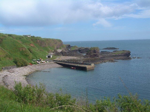 Catterline Harbour, Catterline, Aberdeenshire, in the C19th a commercial fishing centre