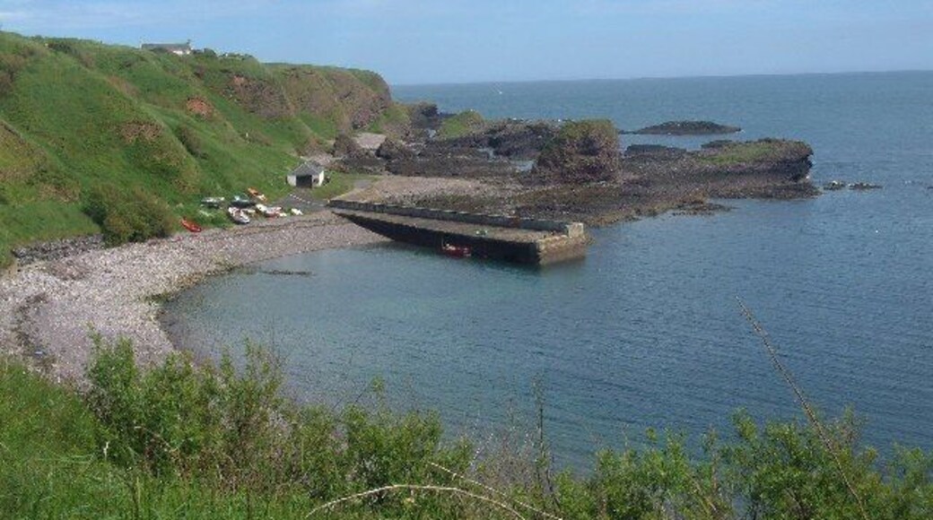 Catterline Harbour, Catterline, Aberdeenshire, in the C19th a commercial fishing centre