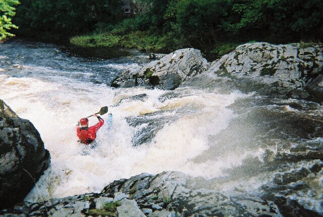 Scaur water Penpont. Tricky grade III rapid on the Saur Water