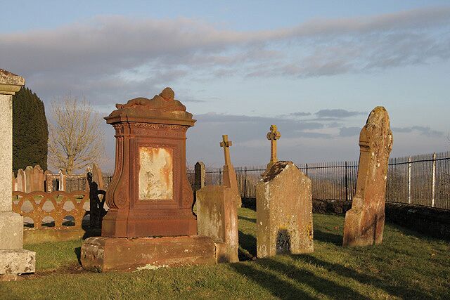 Gravestones in the parish churchyard at Penpont, Dumfries and Galloway, Scotland