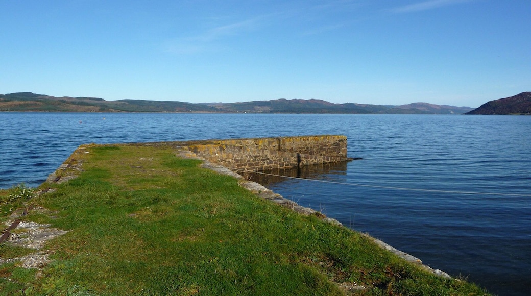Old Jetty at Otter Ferry Between the 18th century and as recently as 1948 a ferry operated across Loch Fyne between here and West Otter Ferry. The jetty and quay were built by James Campbell in the late 1700s. The name Otter derives from the Gaelic oitir - meaning a sandbank or spit of land. Near this point an Otir extends a mile out into the loch.