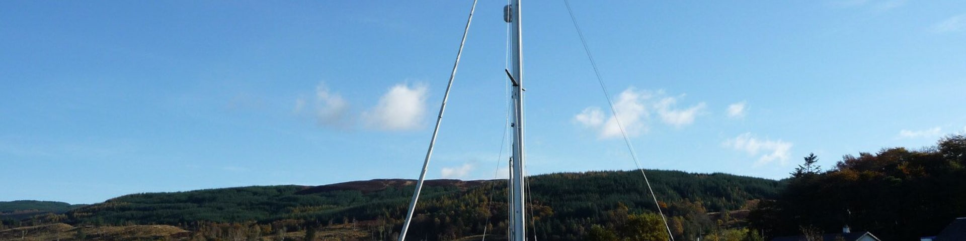 Yacht at Otter Ferry Beside the old jetty.