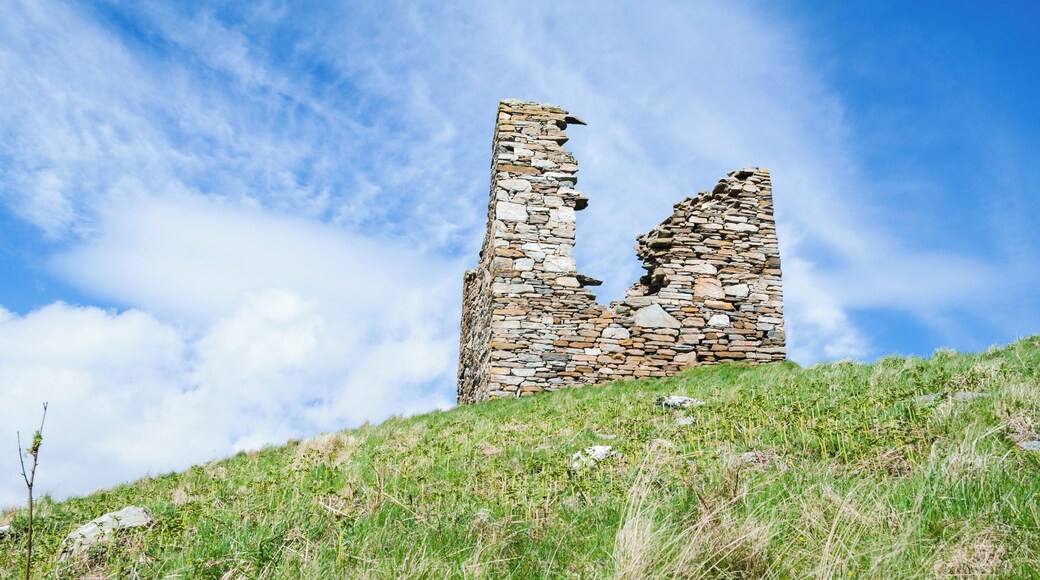 Remains of Castle Varrich near Tongue, Highland, Scotland