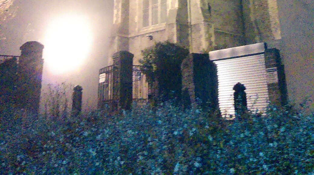 A colourful stormy night sky over Saint Elvans church, Aberdare in South Wales taken on a mobile with no editing needed.