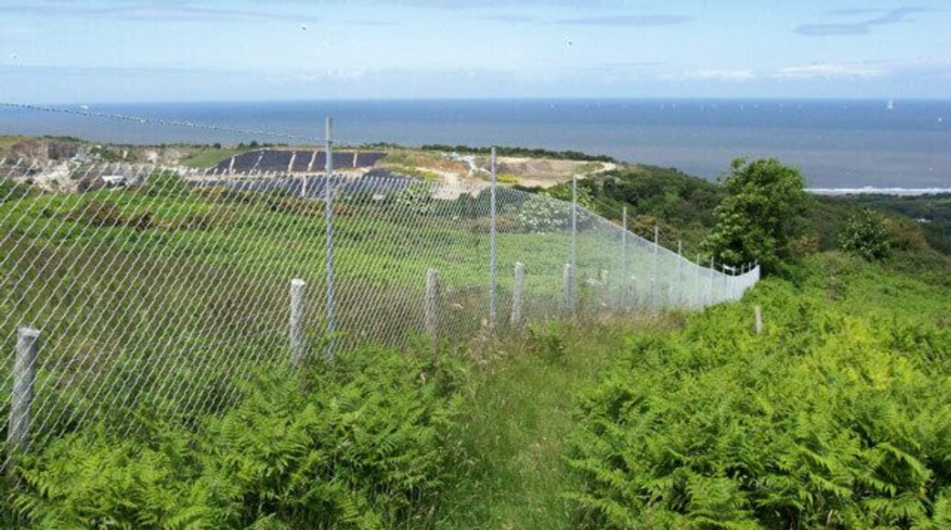 Deep quarry - keep out A very stylish fence surrounds the Llanddulas Quarry, a deterrent presumably to deter potential thieving of rubbish.