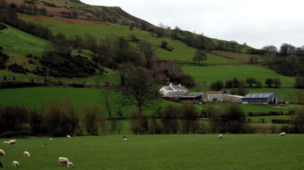 Plas Bychan Llanfair Talhaiarn Moel Unben yn y cefndir. Moel Unben in the background.