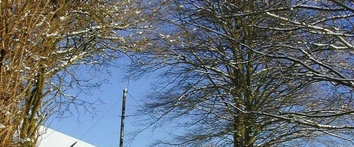 Cattle grid in snow Replacing the gate which once stood here.