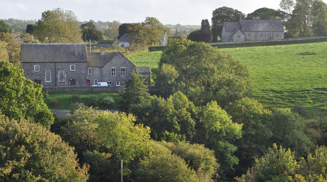 A view of The Church and Chapel in llangwyryfon