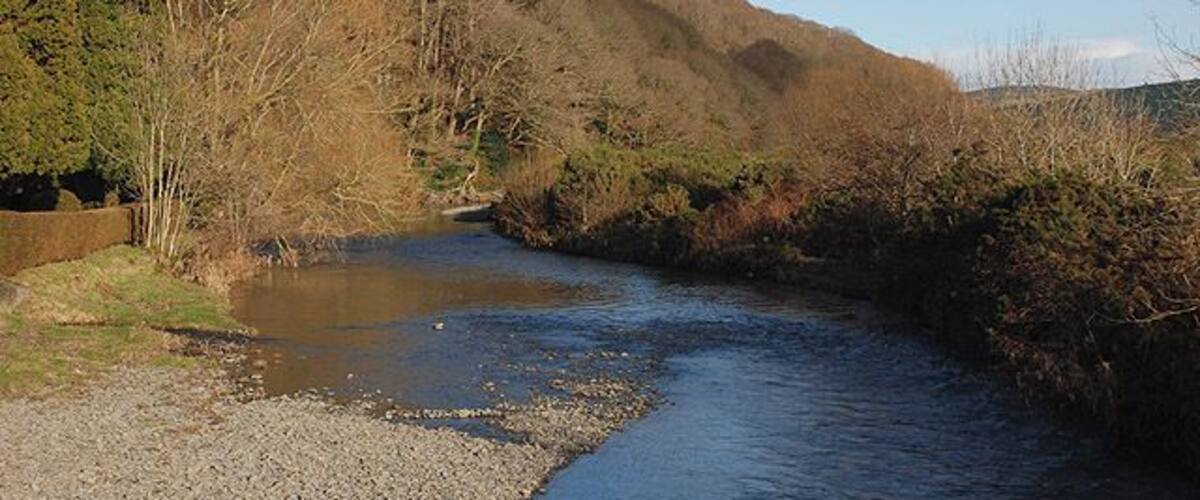 The Afon Ystwyth below Llanilar With a fairly moderate amount of water in it, after a mostly dry few days.