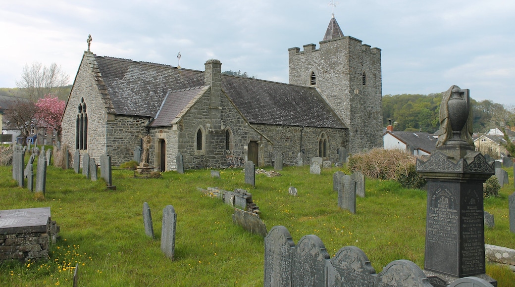 The Church o St Ilar ('st ilar'; old inncorrect name, kept only as historic record is St Hilary's Church). Grade II* listed building.