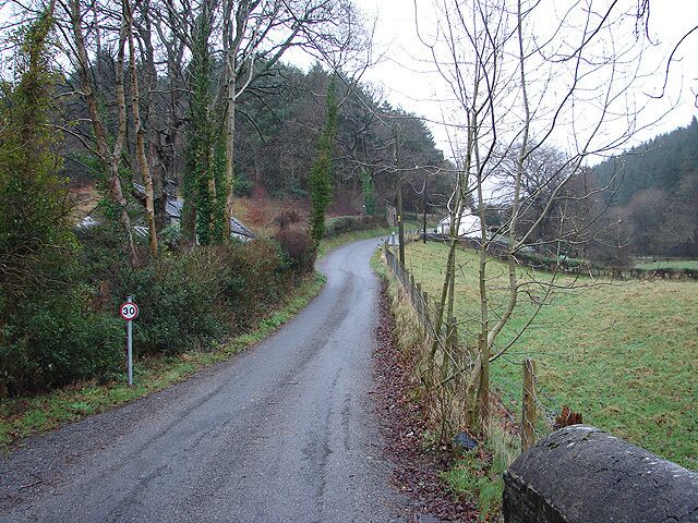 Lane at Gwarcwm The lane through the valley of Nant Pant-yr-haidd towards Brynafan.