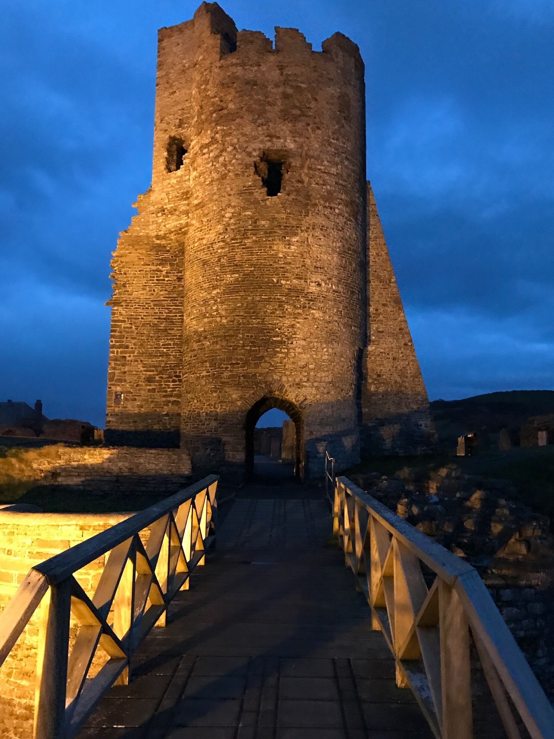 Aberystwyth castle by dusk.