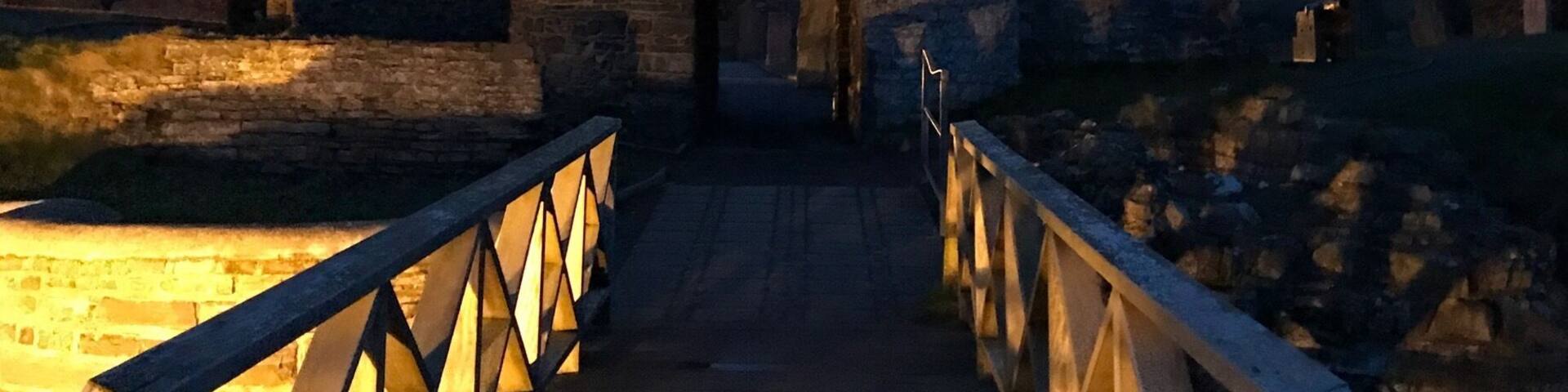 Aberystwyth castle by dusk.