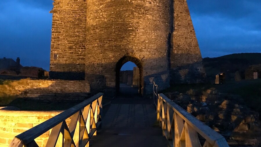 Aberystwyth castle by dusk.
