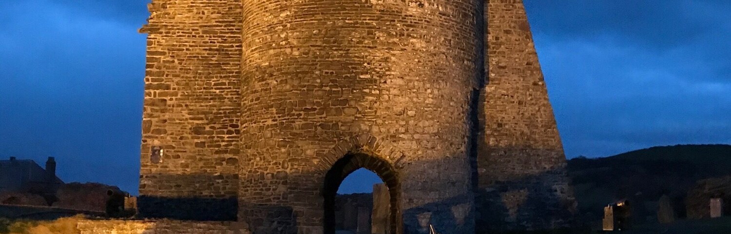 Aberystwyth castle by dusk.