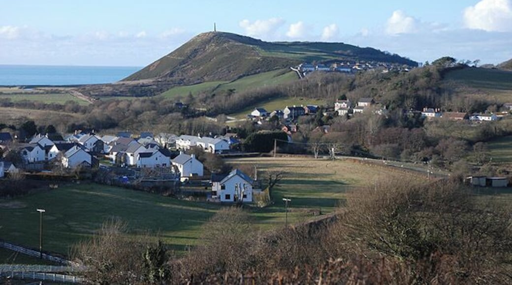Rhydyfelin from the south east With Aberystwyth's iconic hill of Pen Dinas in the background.
