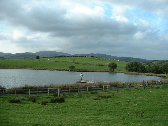 Llyn Maes-y-clawdd. Now a fishing lake. The name means "Lake field and dam".