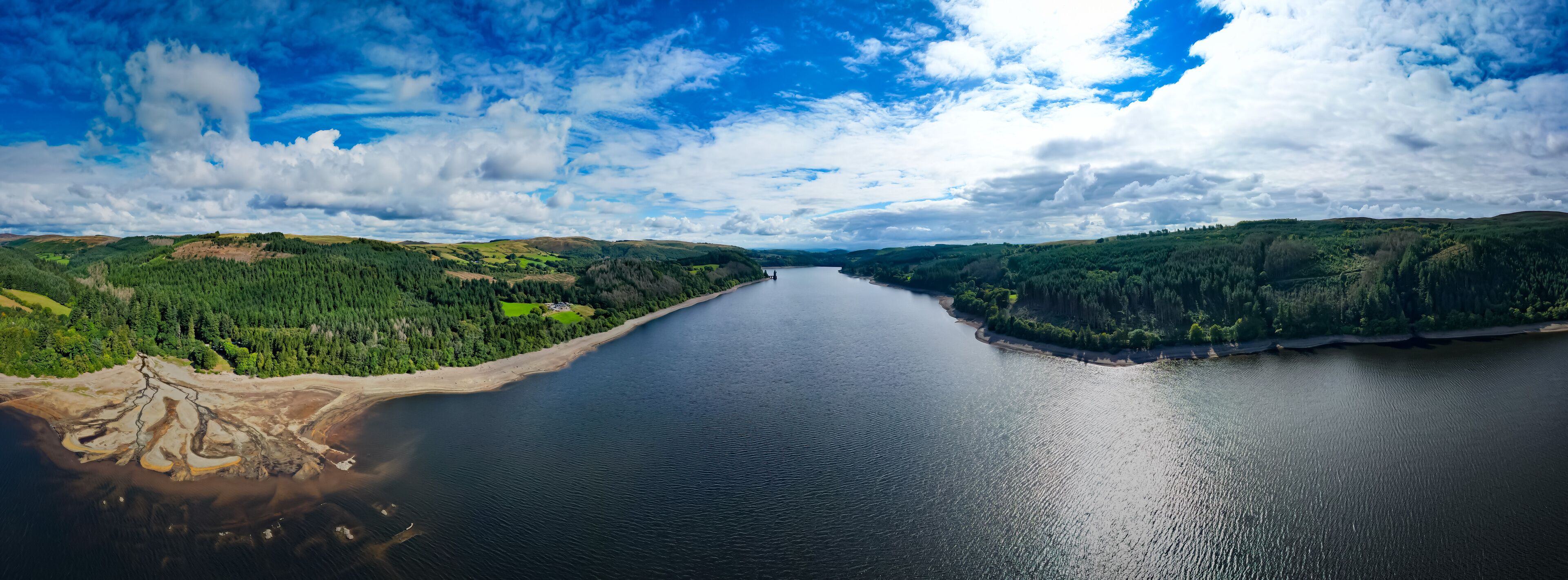 Lake Vyrnwy in Wales, UK - aerial view 8