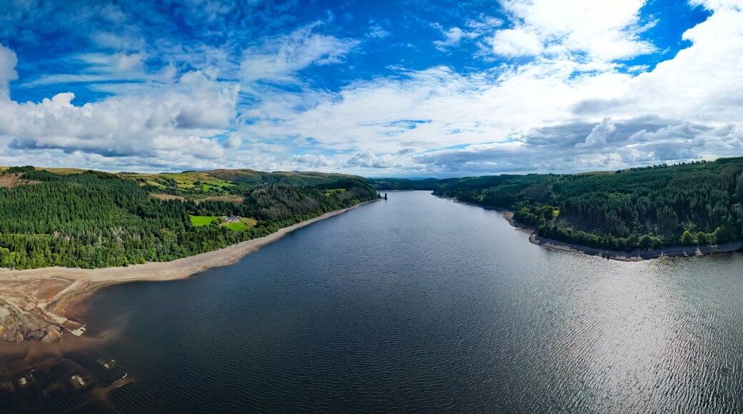 Lake Vyrnwy in Wales, UK - aerial view 8
