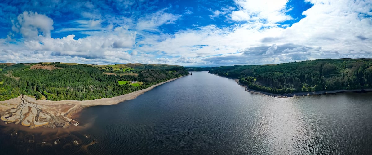 Lake Vyrnwy in Wales, UK - aerial view 8