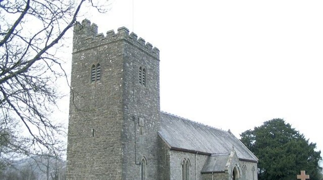 Llanafanfawr Church This church is just across the road from the Red Lion pub.