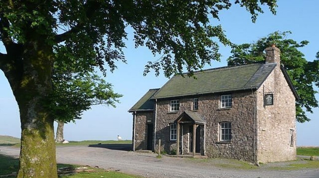The Drovers Arms. This former pub, at the most remote spot on the road across Mynydd Epynt, was abandoned when the MOD commandeered the area in 1941 for the war effort. Subsequently the army has restored it, but only as non-alcoholic barracks for soldiers. See also 837620