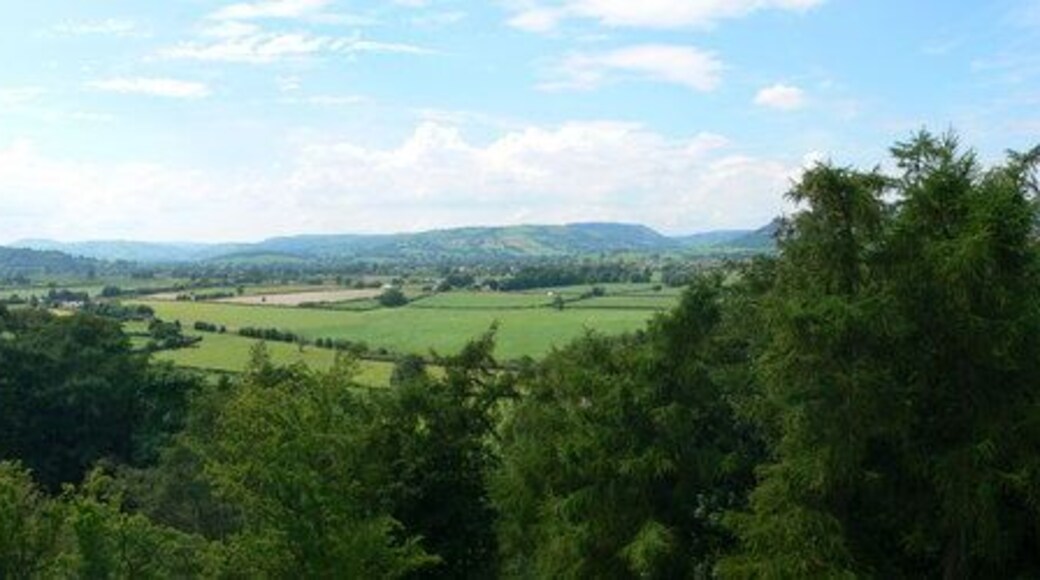 View from the castle View along the Severn valley from the motte and bailey castle near Bronfelin