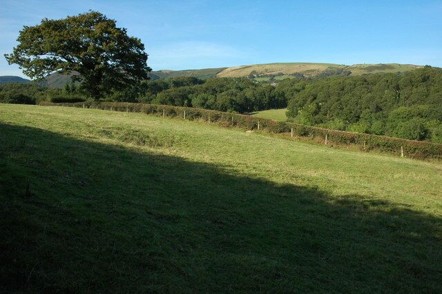 Carno valley near Clatter Farmland in the Carno valley near Clatter.
