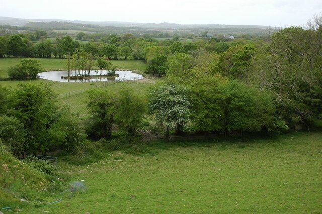 Farmland near Dan-yr-allt Recently created pool on farmland to the south of Cilgerran.