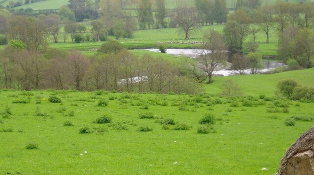 Afon Dyfrdwy. The a large kink in the river Dee as it meanders down the valley, near between Bala and Corwen.