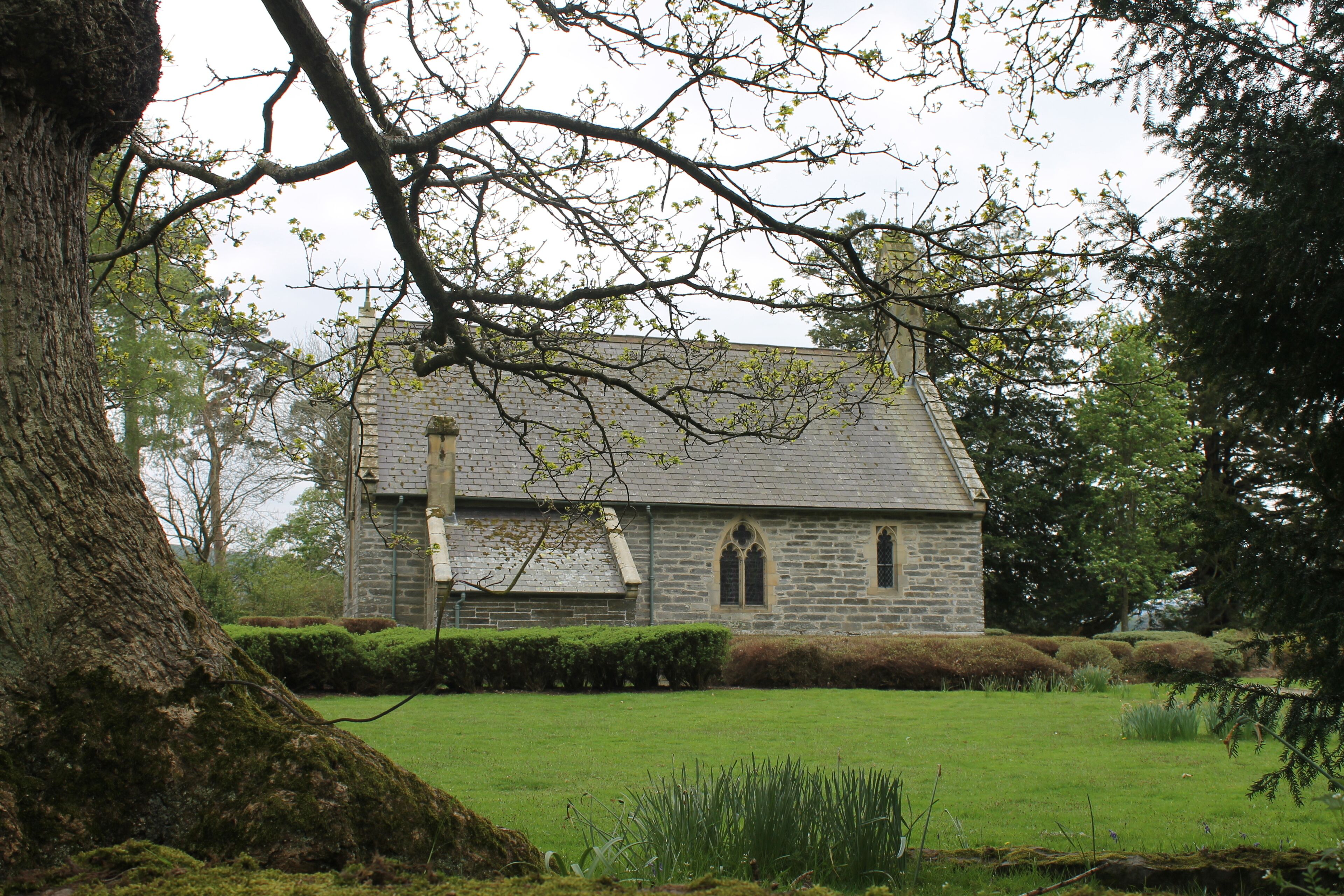 Rhug Chapel, near Corwen, Sir Ddinbych (Denbighshire), North Wales. The private chapel was built for William Salusbury in 1637.