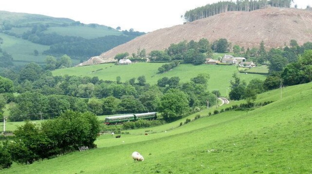A two car diesel train of the Llangollen Railway leaving Glyndyfrdwy http://www.llangollen-railway.co.uk
