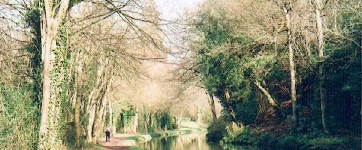 Monmouthshire and Brecon canal. A stretch of the attractive canal near Llangattock.