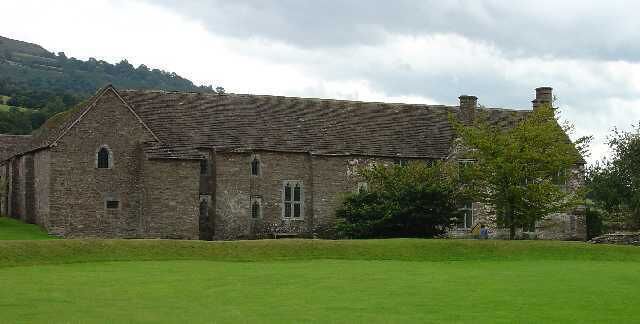 Tretower Court. A 15th century manor house, rebuilt close to Tretower Castle by Sir Roger Vaughan. A manor house has occupied this site since the 14th century. Under the care of Cadw. This is the view of the west side of the manor house.