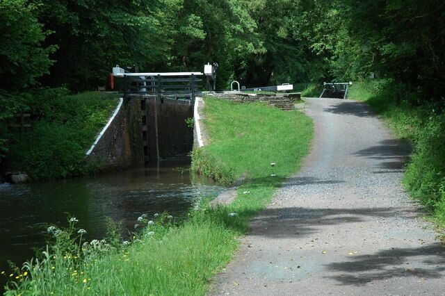 Cwmcrawnon Locks A flight of three locks at Cwmcrawnon on the Brecon and Monmouthshire Canal.