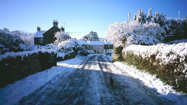 Llangynidr. Approaching the village from the north, having driven as close as the roads would allow. Very attractive Usk Valley village.