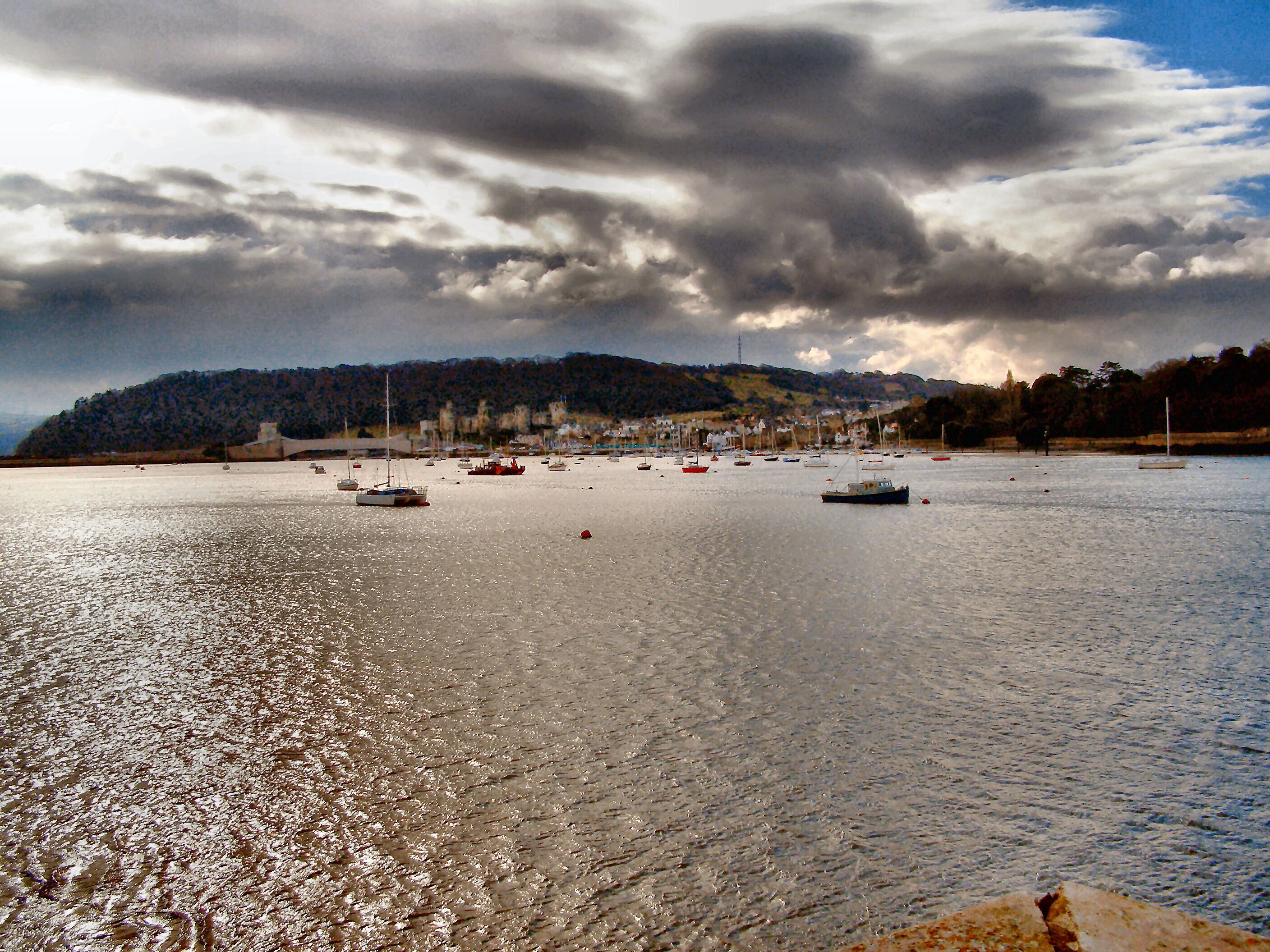 River Conwy View across the river from Deganwy Quay Marina towards Conwy