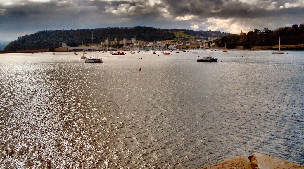 River Conwy View across the river from Deganwy Quay Marina towards Conwy