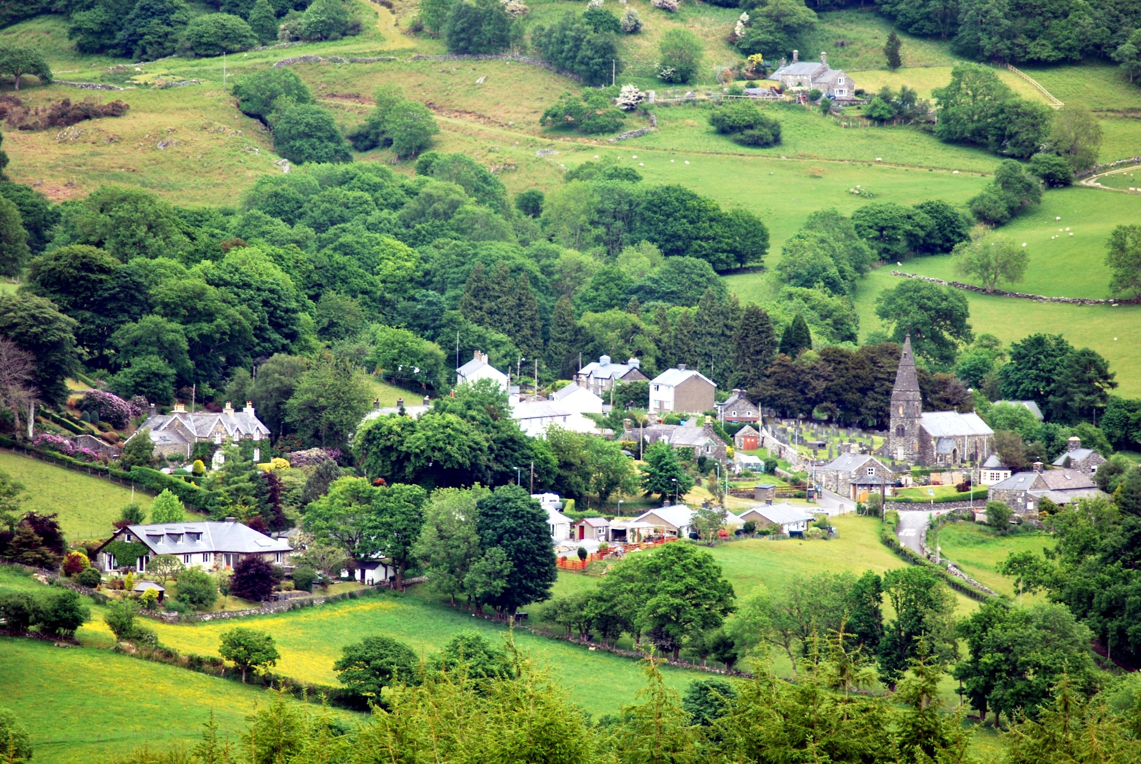 A view of Llanfachreth from the south